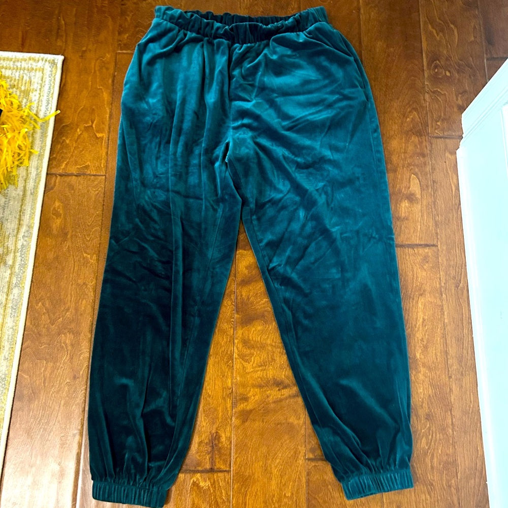 Like new Size Medium Old Navy Velvet Green Joggers
